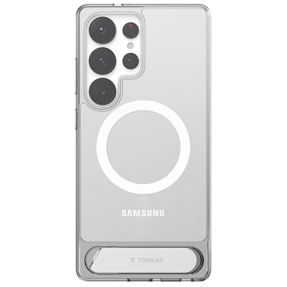 Coque MagSafe pour Samsung Galaxy S25 Ultra S938, Torras, Pstand, Transparente