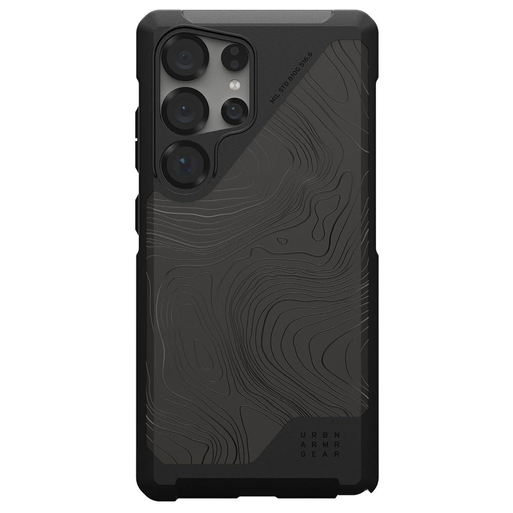 Coque MagSafe pour Samsung Galaxy S25 Ultra S938, Urban Armor Gear, Metropolis LT Topography, Noire