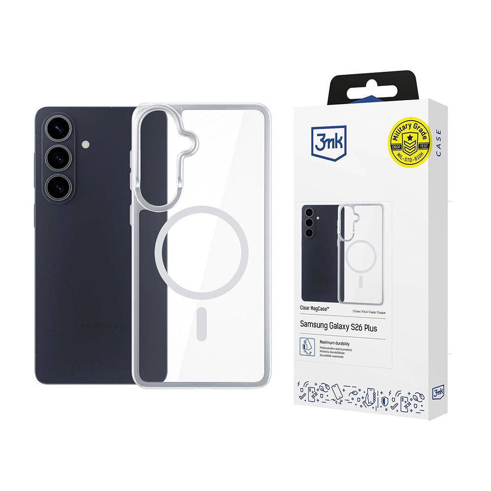 Étui MagSafe pour Samsung Galaxy S26, 3MK, Armor MagCase, Transparent