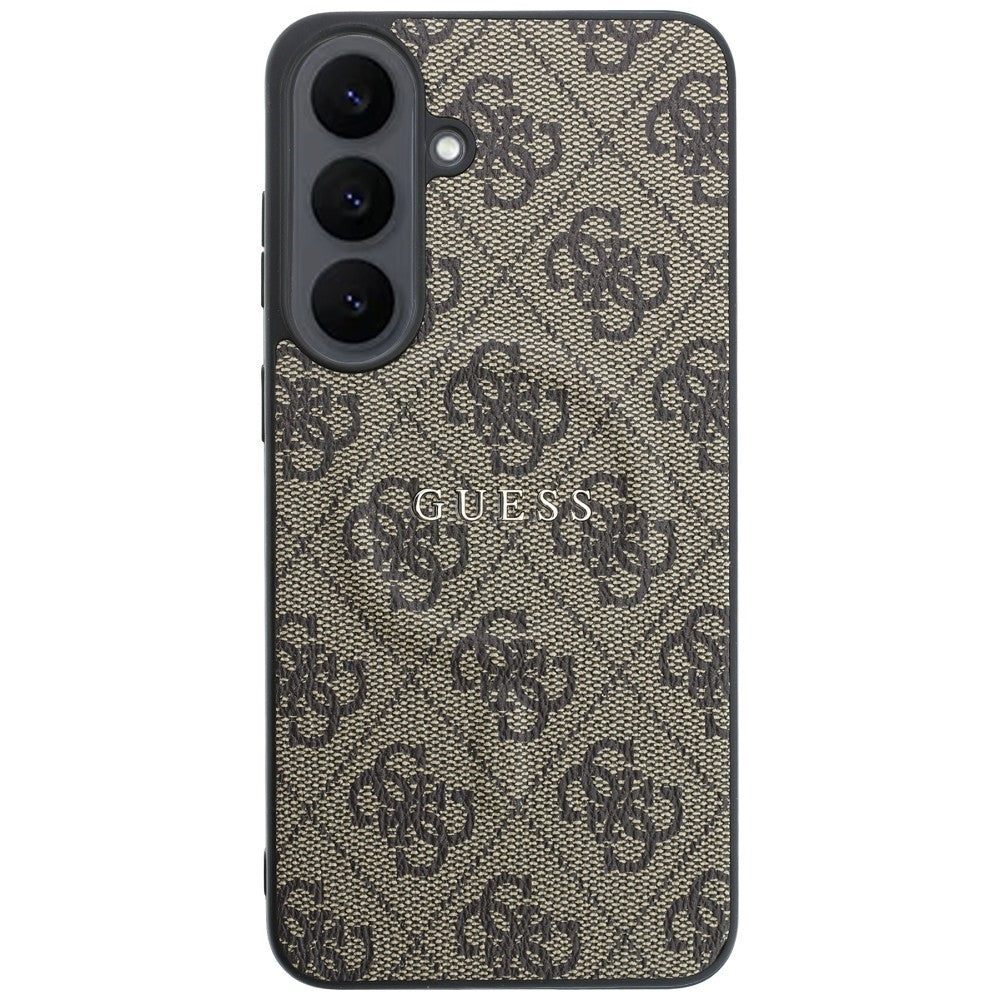 Coque MagSafe pour Samsung Galaxy S26 FE S741, Guess, 4G Embossed Ring Classic Logo, marron