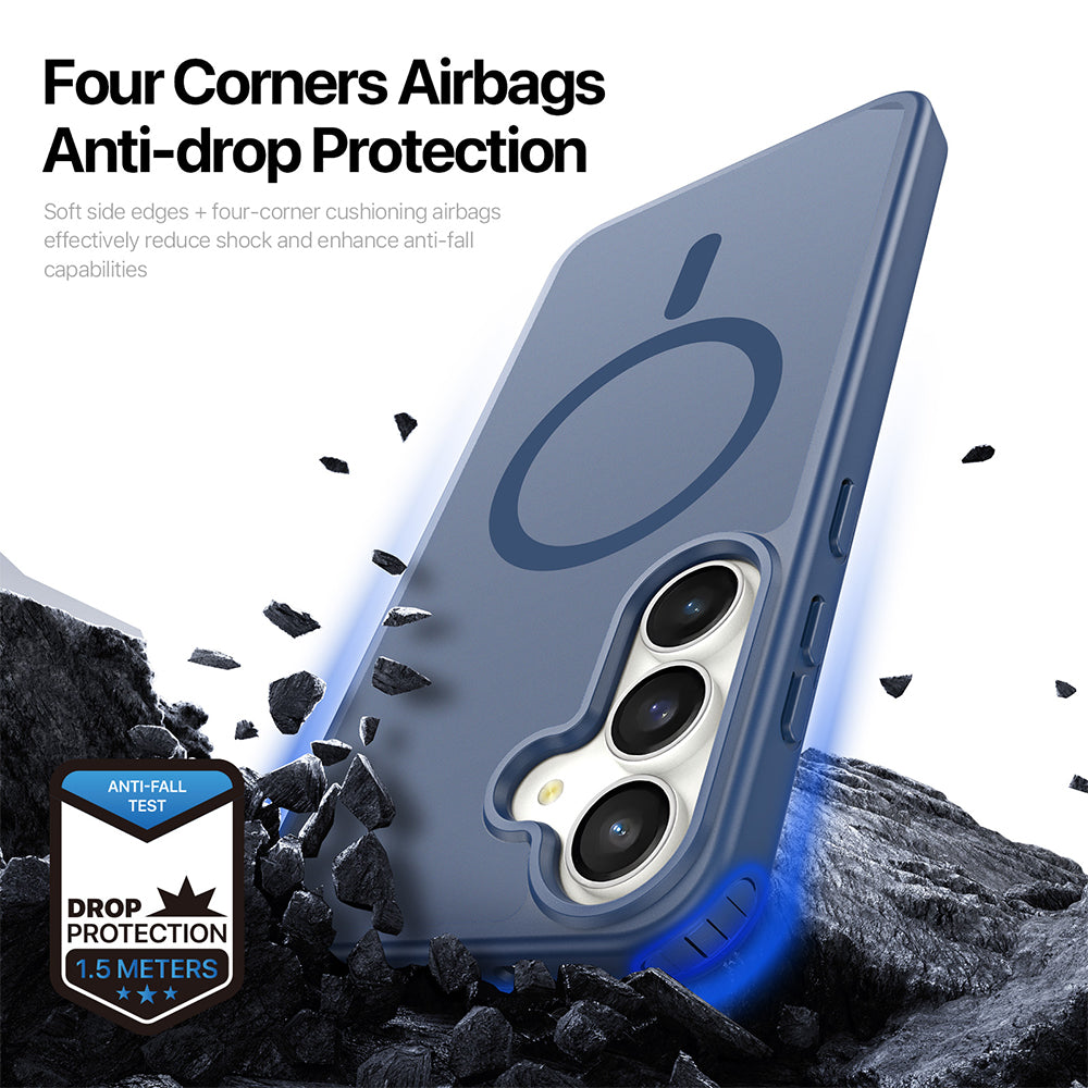 Coque MagSafe pour Samsung Galaxy S26 FE S741 / S25 FE, DUX DUCIS, Yind, bleu foncé