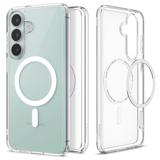 Coque MagSafe pour Samsung Galaxy S26 FE S741, Spigen, Ultra Hybrid, Transparente Blanche ACS11636