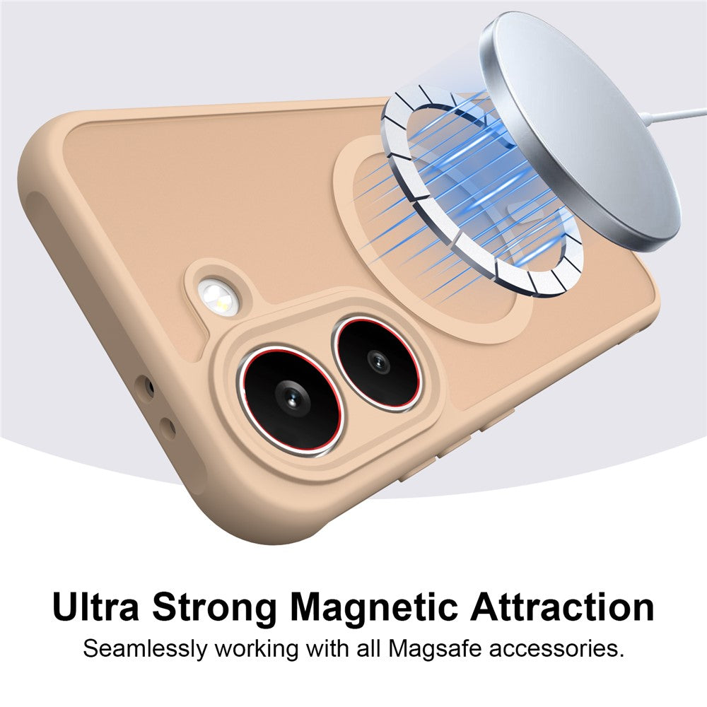 Coque MagSafe pour Samsung Galaxy S26 FE S741, Techsuit, HaloFrost II, Dorée