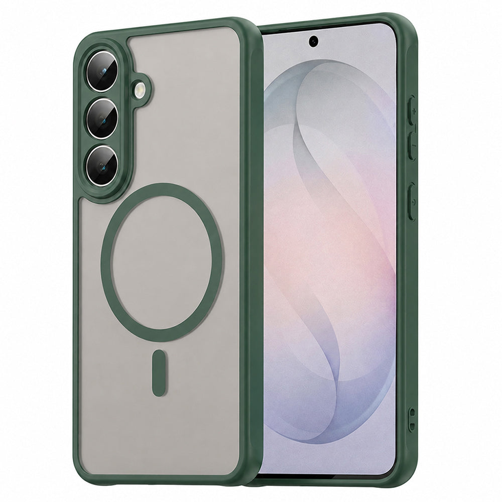 Coque MagSafe pour Samsung Galaxy S26 FE S741, Techsuit, HaloFrost II, Vert