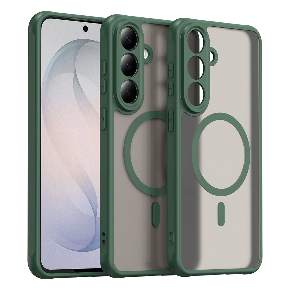 Coque MagSafe pour Samsung Galaxy S26 FE S741, Techsuit, HaloFrost II, Vert