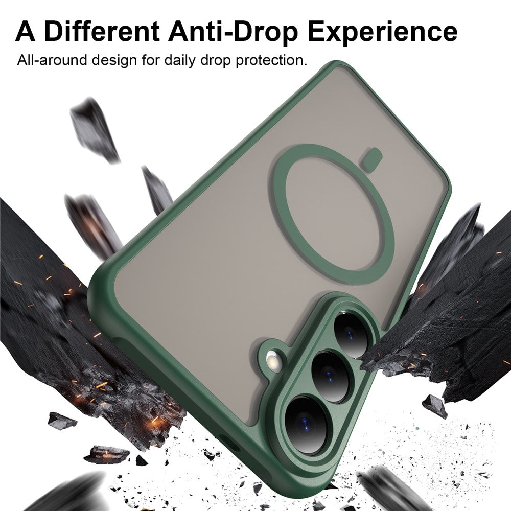 Coque MagSafe pour Samsung Galaxy S26 FE S741, Techsuit, HaloFrost II, Vert