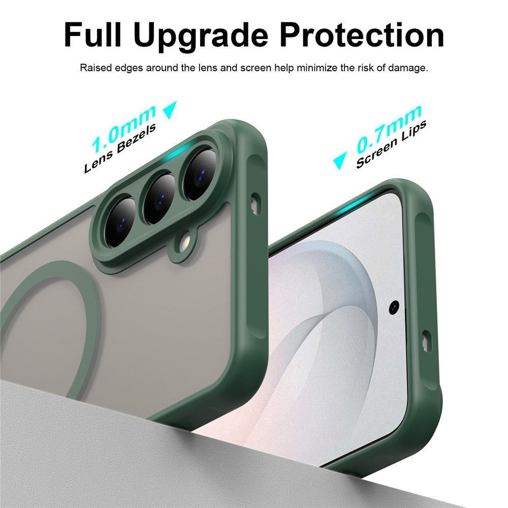 Coque MagSafe pour Samsung Galaxy S26 FE S741, Techsuit, HaloFrost II, Vert