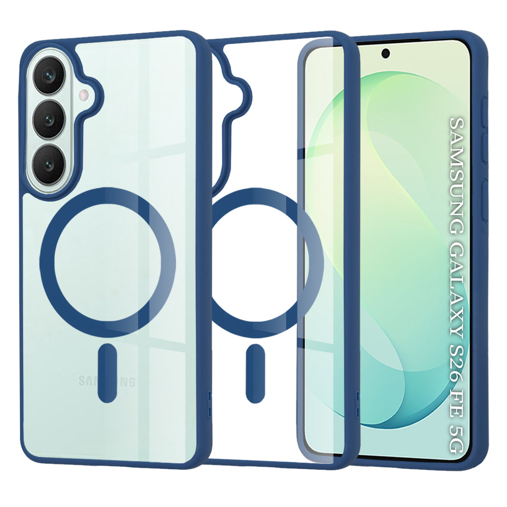 Coque MagSafe pour Samsung Galaxy S26 FE S741, Techsuit, Pro, bleue