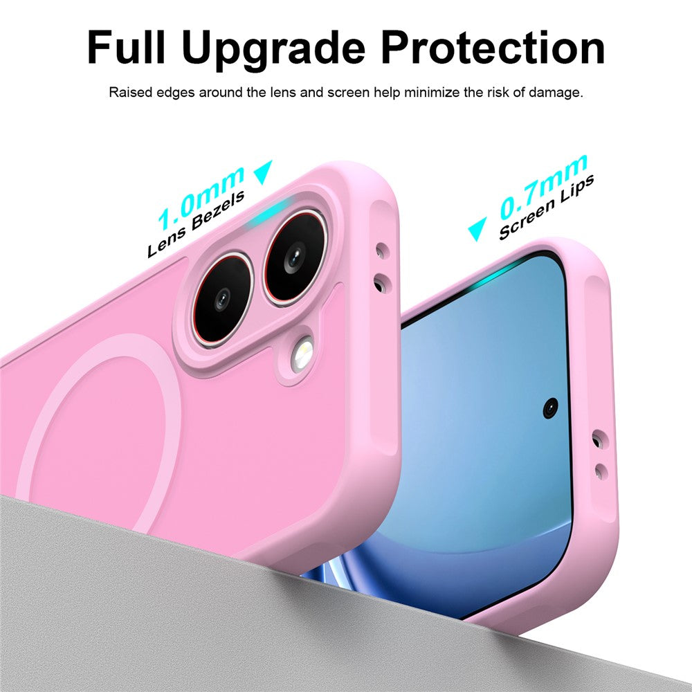 Coque MagSafe pour Samsung Galaxy S26 FE S741, Techsuit, HaloFrost II, Rose