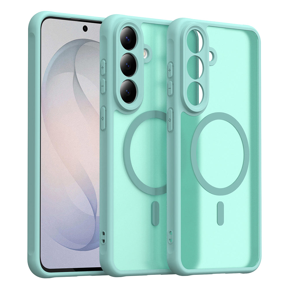 Coque MagSafe pour Samsung Galaxy S26 FE S741, Techsuit, HaloFrost II, Vert Clair