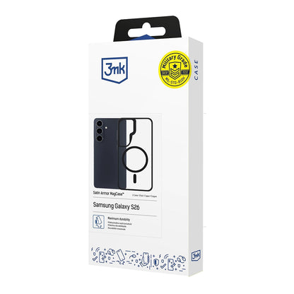 Coque MagSafe pour Samsung Galaxy S26 Plus, 3MK, Satin Armor, Transparente