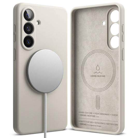 Étui MagSafe pour Samsung Galaxy S26 Plus, Ringke, Silicone, Crème