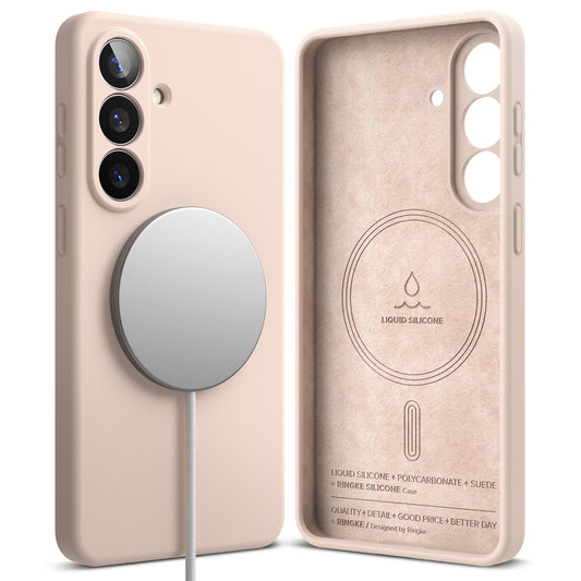 Étui MagSafe pour Samsung Galaxy S26 Plus, Ringke, Silicone, Rose