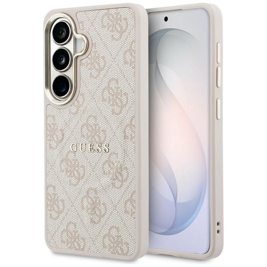 Coque MagSafe pour Samsung Galaxy S26 Plus S947, Guess, 4G Anneau embossé, Rose