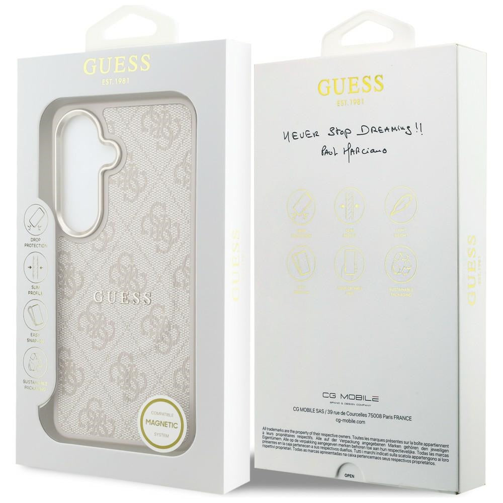 MagSafe Case for Samsung Galaxy S26 Plus S947, Guess, 4G Embossed Ring, Pink