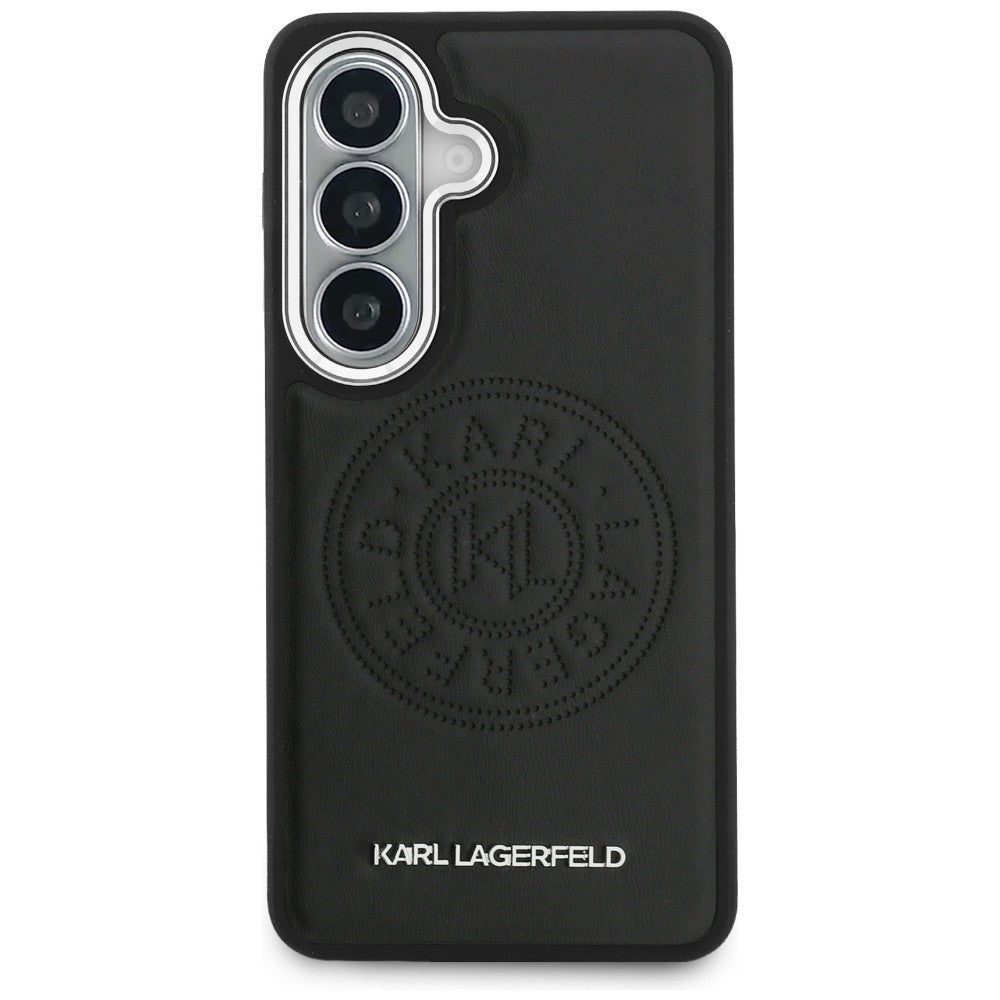 Coque MagSafe pour Samsung Galaxy S26 Plus S947, Karl Lagerfeld, Logo Karl Round Point, Noire