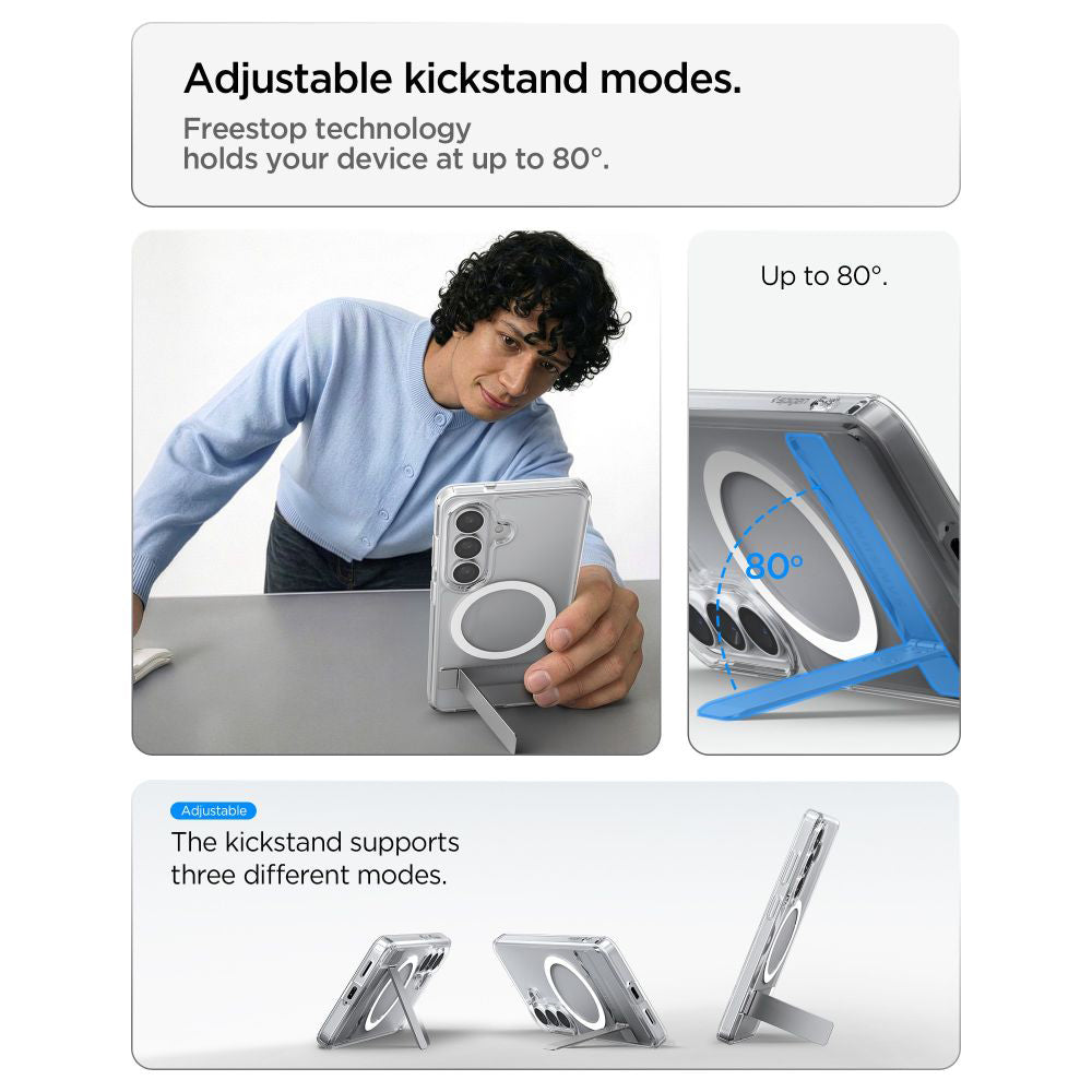 Coque MagSafe pour Samsung Galaxy S26 Plus S947, Spigen, Ultra Hybrid S, Transparente Blanche ACS11050