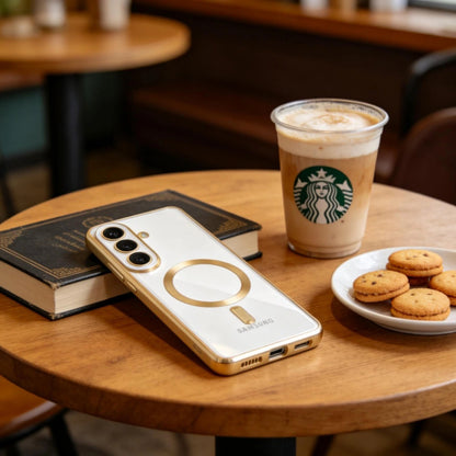 Housse MagSafe pour Samsung Galaxy S26 Plus S947, Techsuit, Luxury Crystal, Argentée