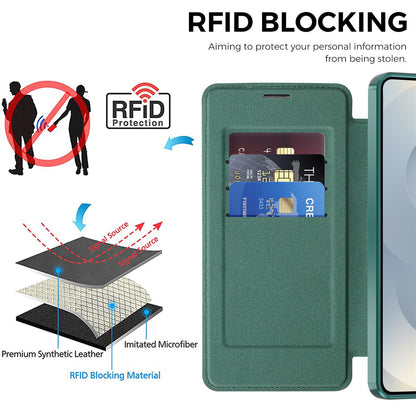 Étui MagSafe pour Samsung Galaxy S26 Plus, Techsuit, SmartMag Book, Vert