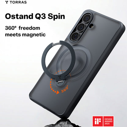 Housse MagSafe pour Samsung Galaxy S26 Plus, Torras, Ostand Spin, Noire