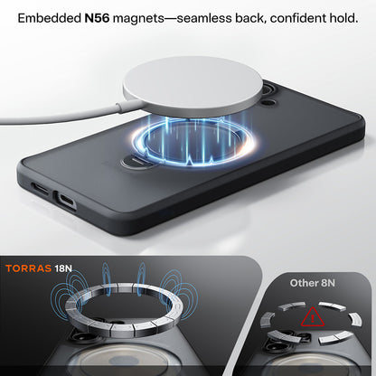 Housse MagSafe pour Samsung Galaxy S26 Plus, Torras, Ostand Spin, Noire