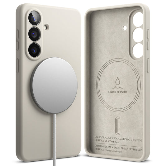 Étui MagSafe pour Samsung Galaxy S26, Ringke, Silicone, Crème