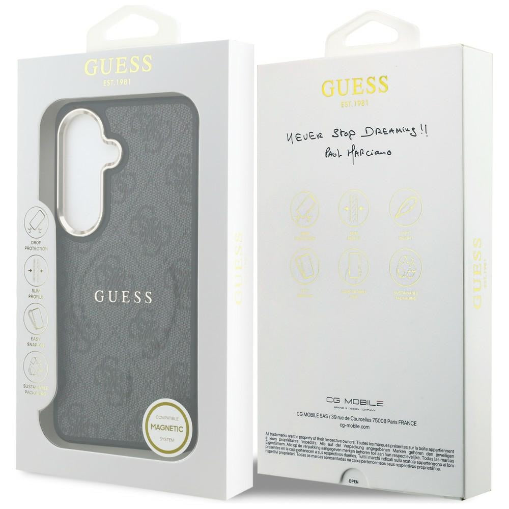 Étui MagSafe pour Samsung Galaxy S26 S942, Guess, 4G Embossed Ring, Noir