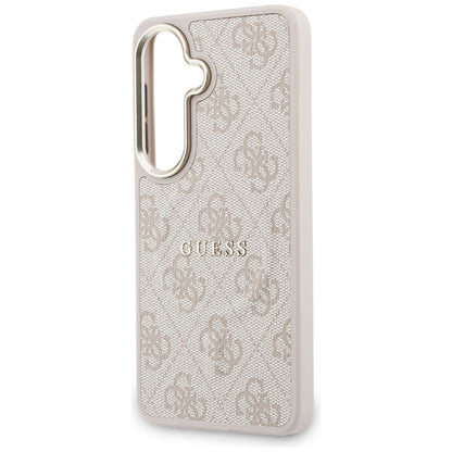 Coque MagSafe pour Samsung Galaxy S26 S942, Guess, 4G Anneau embossé, Rose Noire