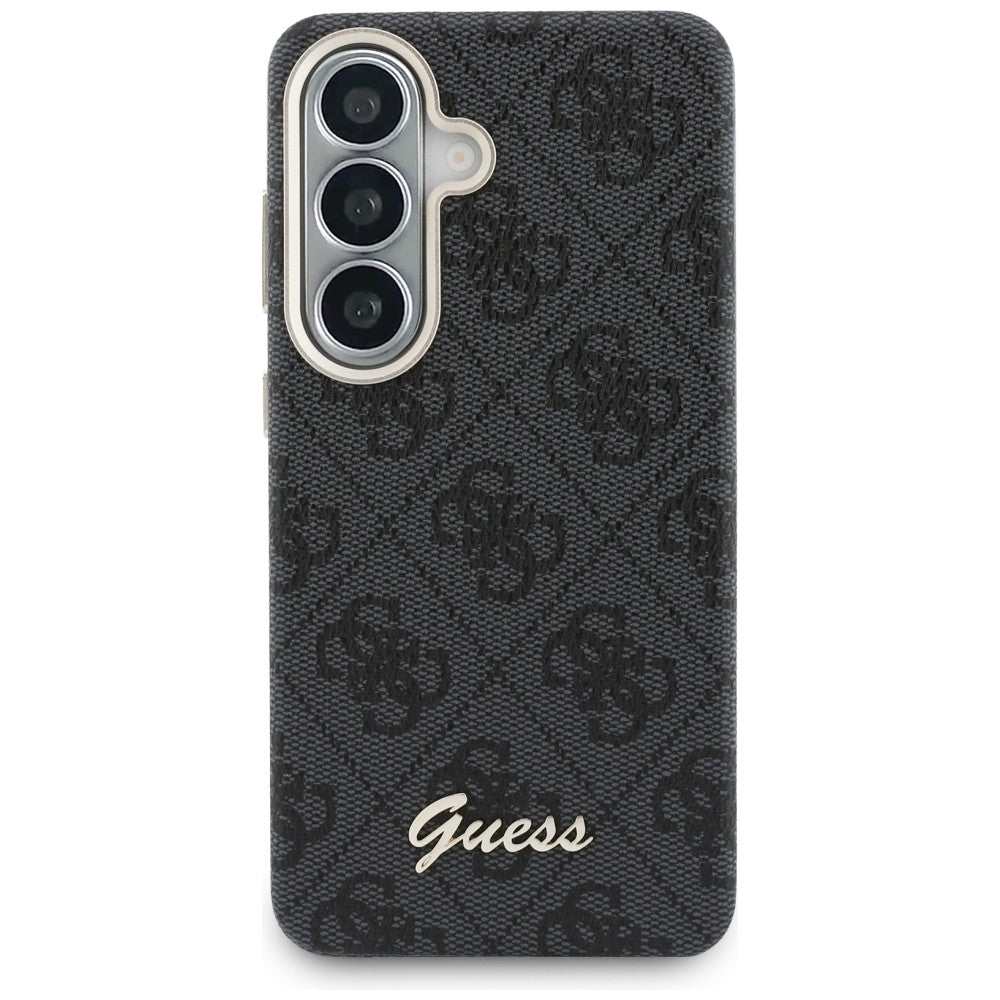 MagSafe Case for Samsung Galaxy S26 S942, Guess, 4G Script Logo, Black