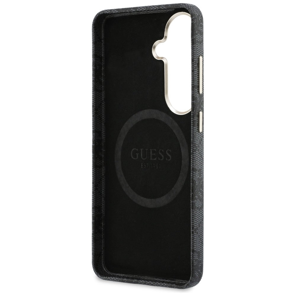 Étui MagSafe pour Samsung Galaxy S26 S942, Guess, logo Triangle 4G, Noir