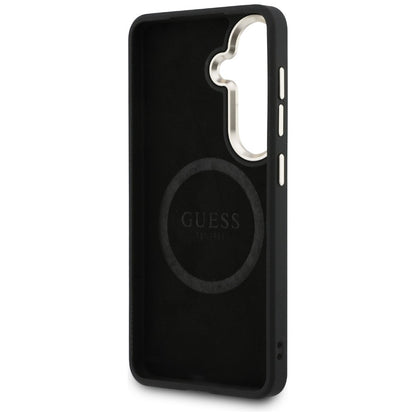 Étui MagSafe pour Samsung Galaxy S26 S942, Guess, Logo Perforé, Marron
