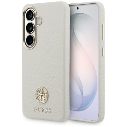 Étui MagSafe pour Samsung Galaxy S26 S942, Guess, Rhinestone Round Logo, Beige