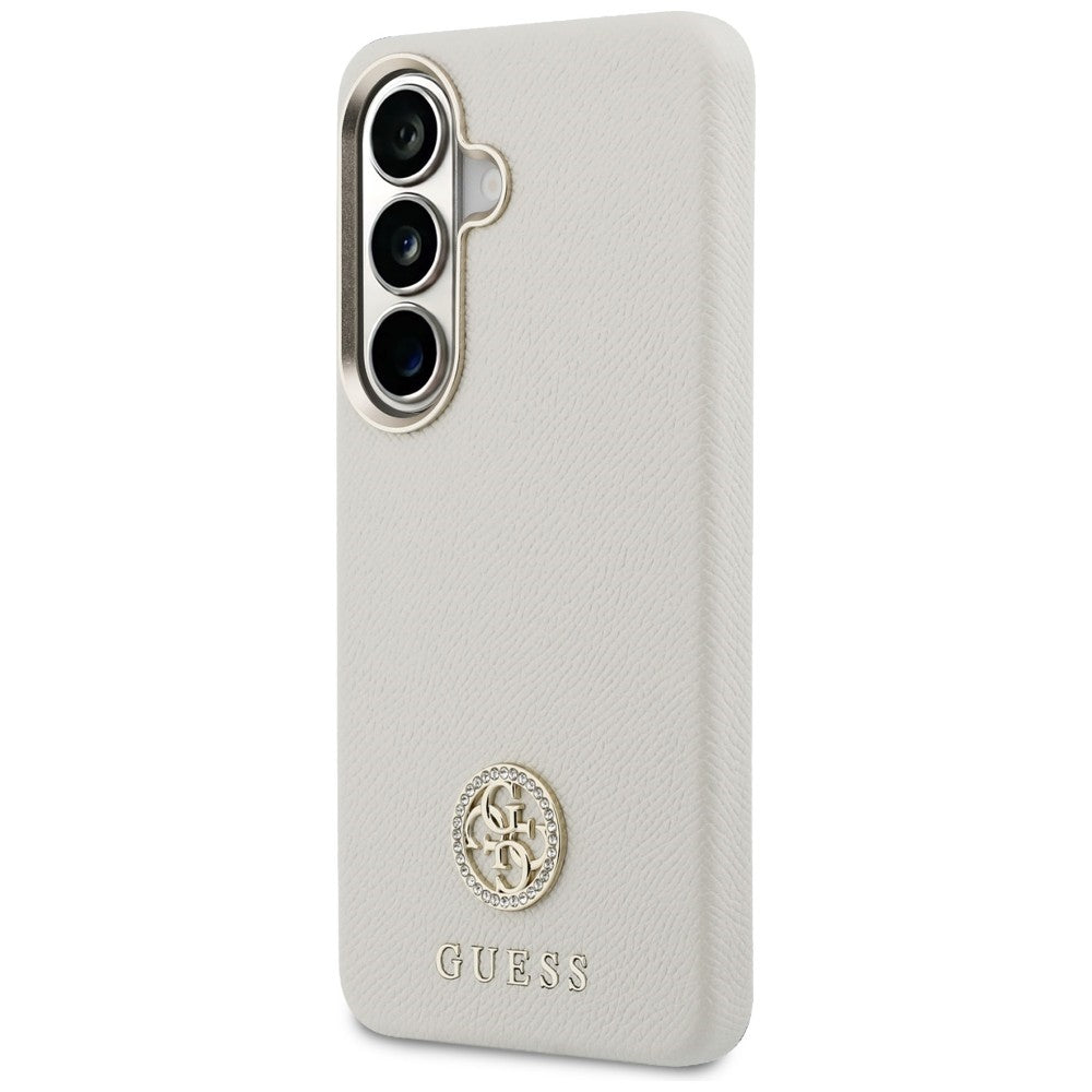 Étui MagSafe pour Samsung Galaxy S26 S942, Guess, Rhinestone Round Logo, Beige