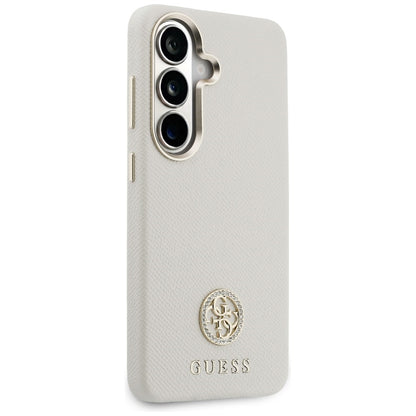 Étui MagSafe pour Samsung Galaxy S26 S942, Guess, Rhinestone Round Logo, Beige