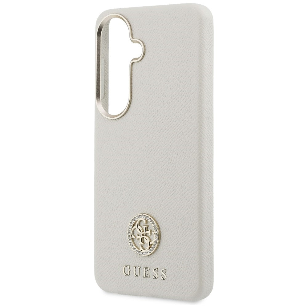 Étui MagSafe pour Samsung Galaxy S26 S942, Guess, Rhinestone Round Logo, Beige