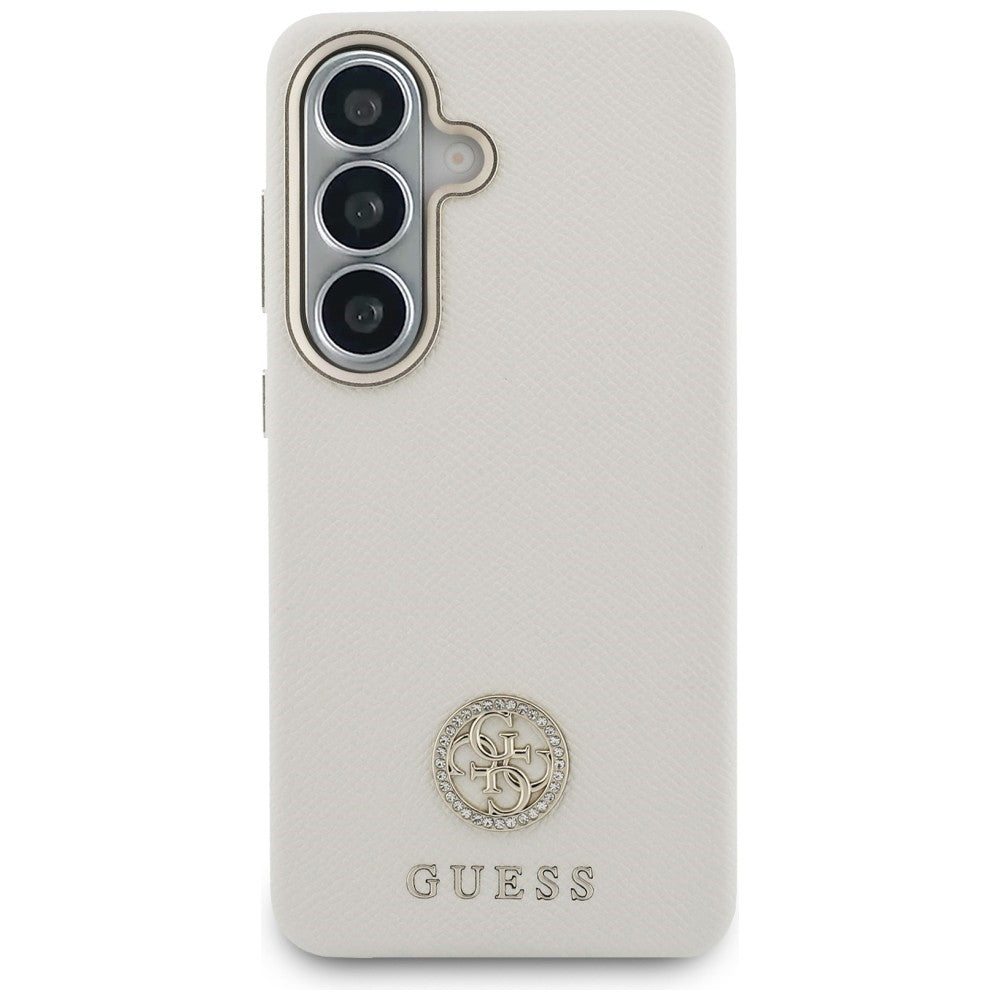 Étui MagSafe pour Samsung Galaxy S26 S942, Guess, Rhinestone Round Logo, Beige