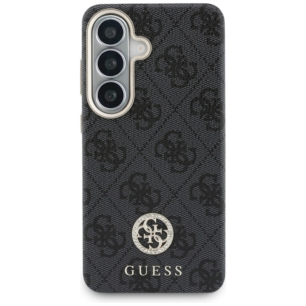 Coque MagSafe pour Samsung Galaxy S26 S942, Guess, Rhinestone Round Logo, Noire