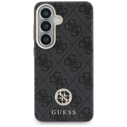 Coque MagSafe pour Samsung Galaxy S26 S942, Guess, Rhinestone Round Logo, Noire