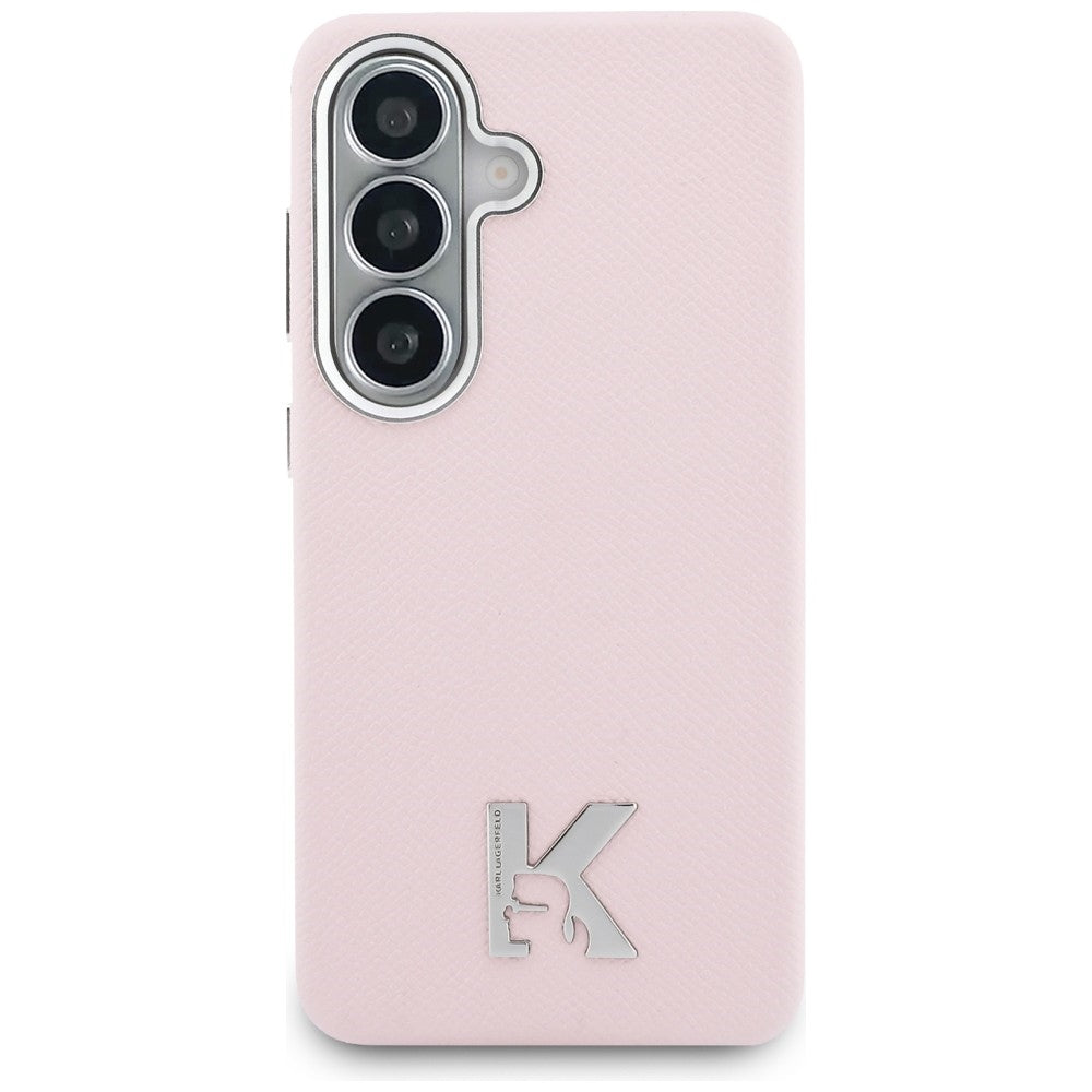 Étui MagSafe pour Samsung Galaxy S26 S942, Karl Lagerfeld, Logo Karl Head, Rose