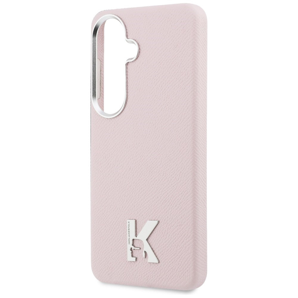 Étui MagSafe pour Samsung Galaxy S26 S942, Karl Lagerfeld, Logo Karl Head, Rose