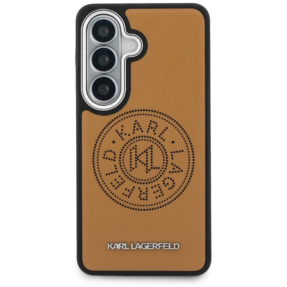 Étui MagSafe pour Samsung Galaxy S26 S942, Karl Lagerfeld, Karl Round Point Logo, Marron