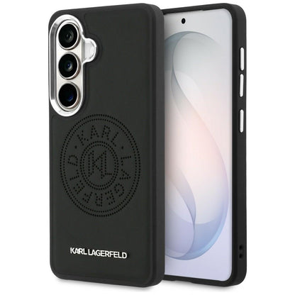 Coque MagSafe pour Samsung Galaxy S26 S942, Karl Lagerfeld, Karl Round Point Logo, Noire