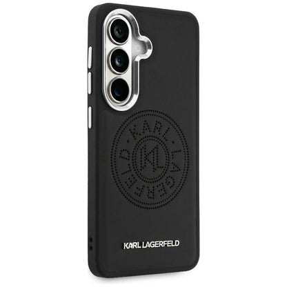Coque MagSafe pour Samsung Galaxy S26 S942, Karl Lagerfeld, Karl Round Point Logo, Noire