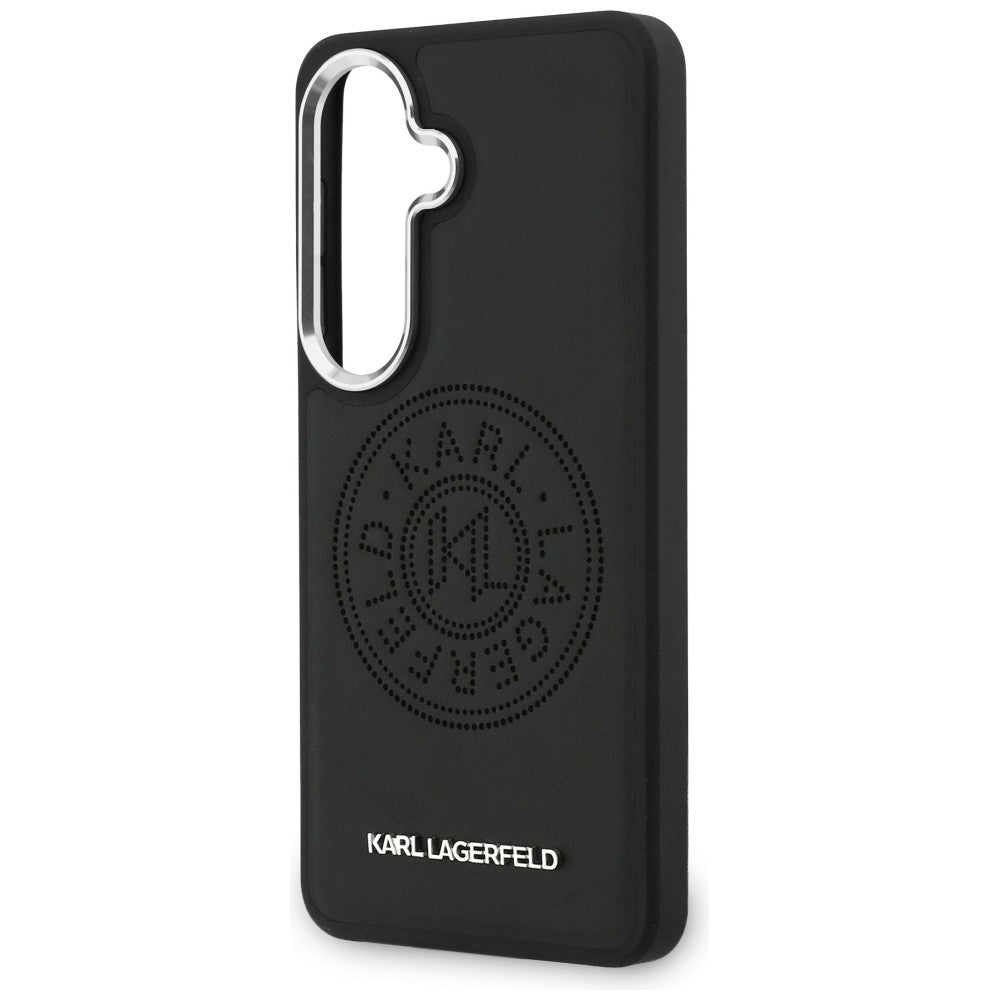 Coque MagSafe pour Samsung Galaxy S26 S942, Karl Lagerfeld, Karl Round Point Logo, Noire
