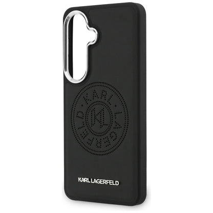 Coque MagSafe pour Samsung Galaxy S26 S942, Karl Lagerfeld, Karl Round Point Logo, Noire