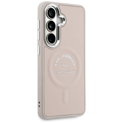 Coque MagSafe pour Samsung Galaxy S26 S942, Karl Lagerfeld, Logo Karl RSG, Rose