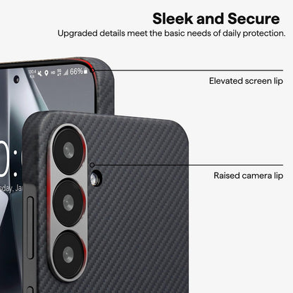 MagSafe Case for Samsung Galaxy S26 S942, Techsuit, Aramid Fiber, Black