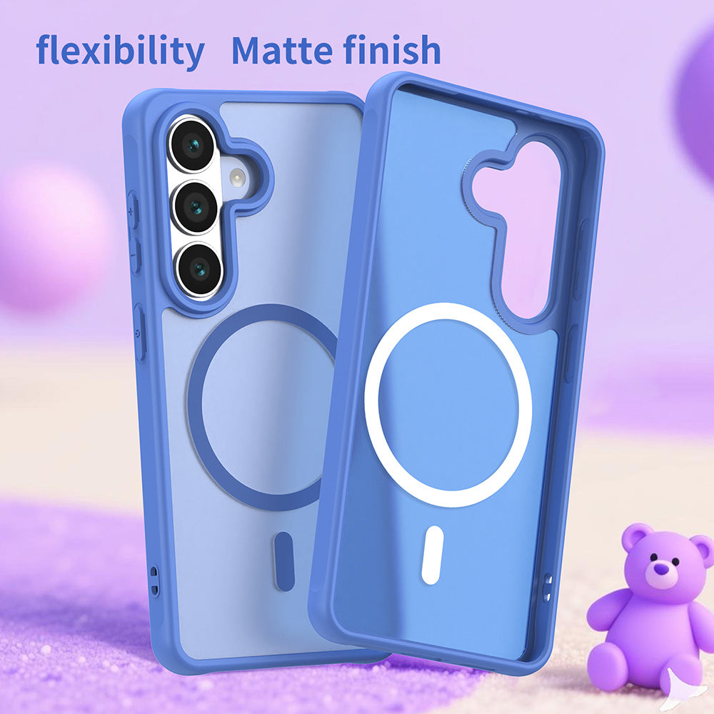 Coque MagSafe pour Samsung Galaxy S26 S942, Techsuit, HaloFrost II, Bleue