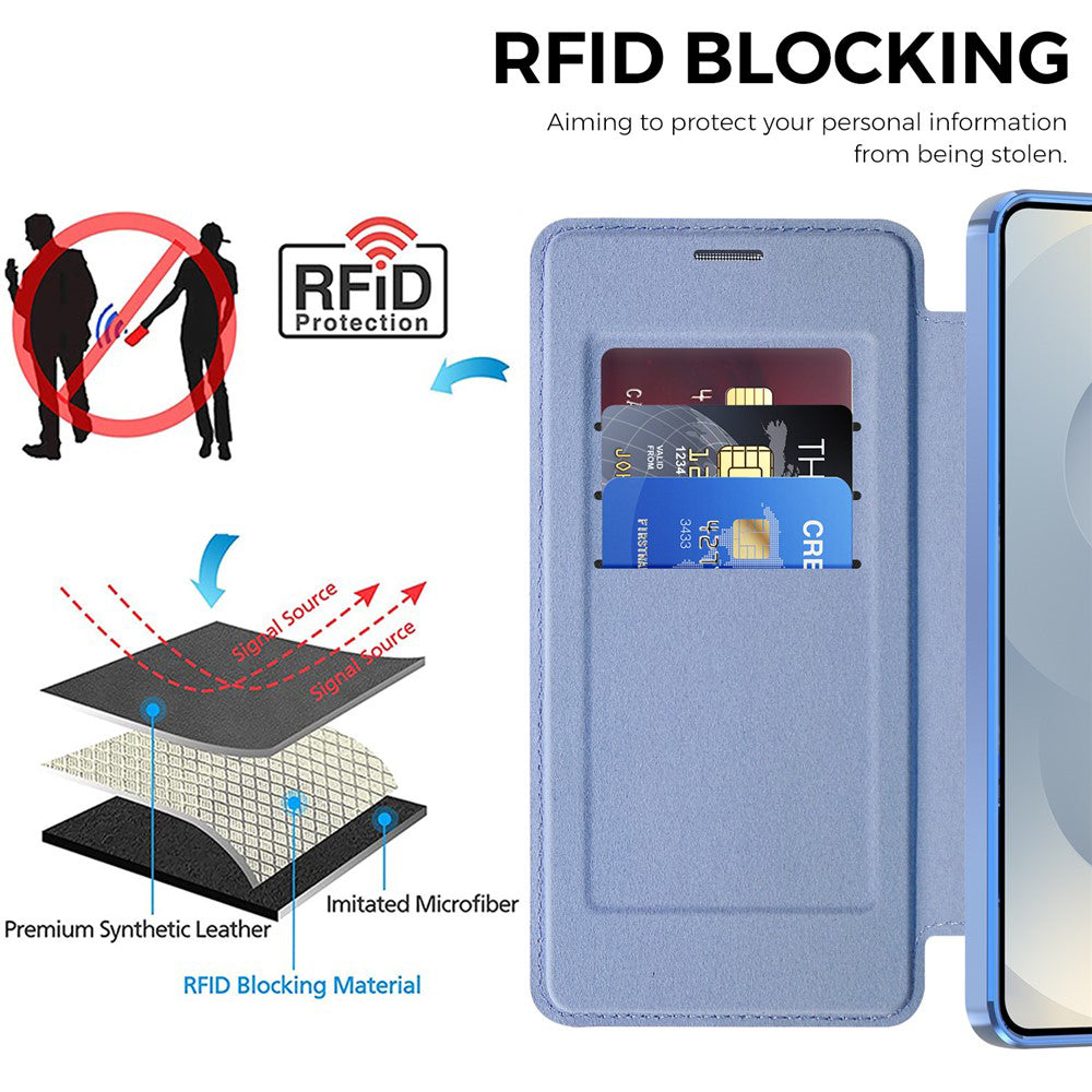 Étui MagSafe pour Samsung Galaxy S26, Techsuit, SmartMag Book, Bleu