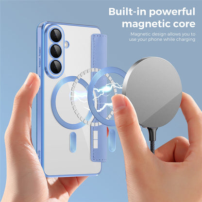 Étui MagSafe pour Samsung Galaxy S26, Techsuit, SmartMag Book, Bleu